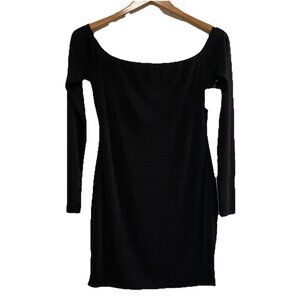 NAKED WARDROBE Black Long Sleeve  Bodycon Mini Dress Sz XL NWOT MSRP$68